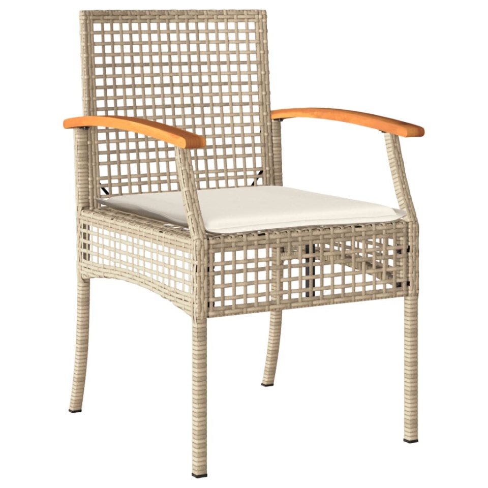 Set mobilier de grădină cu perne, 5 piese, bej, poliratan - 2 | YEO