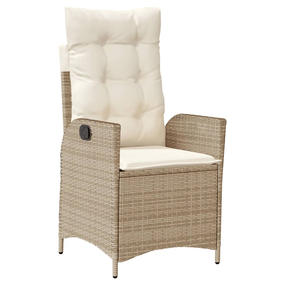 Set mobilier de grădină cu perne, 5 piese, bej, poliratan - 3 | YEO