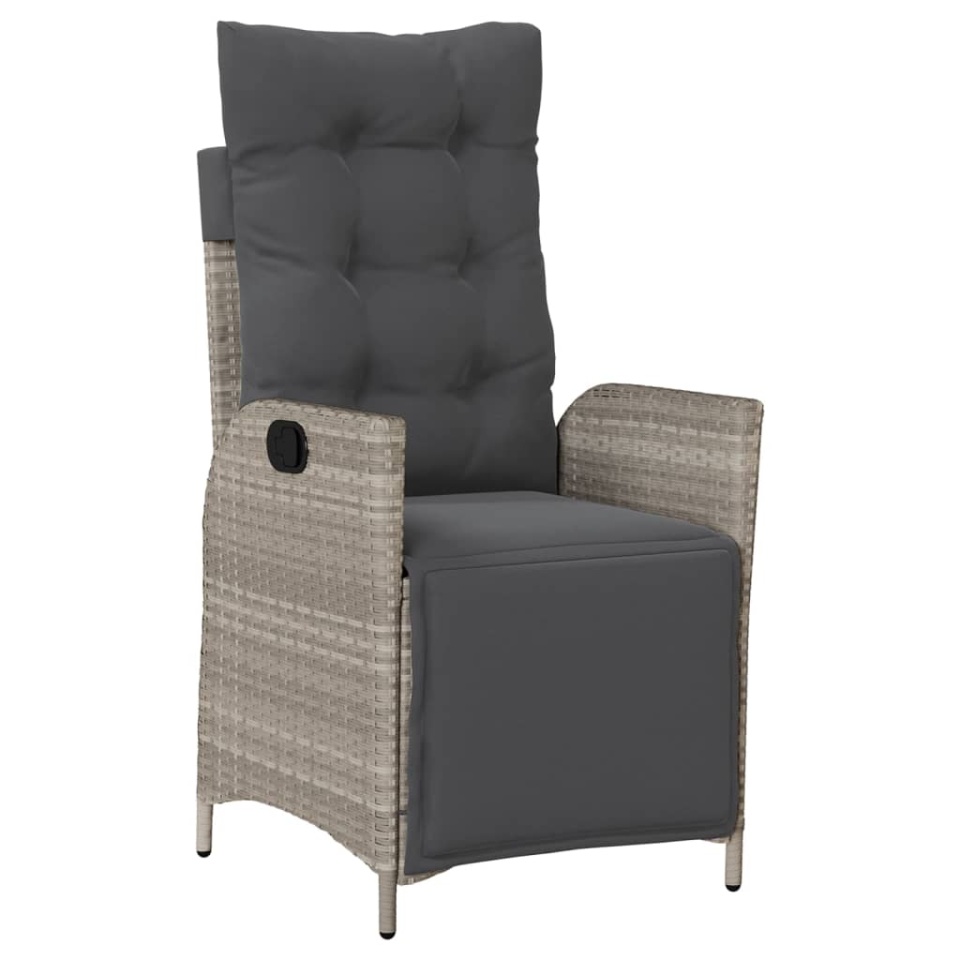 Set mobilier de grădină cu perne, 5 piese gri deschis poliratan - 2 | YEO