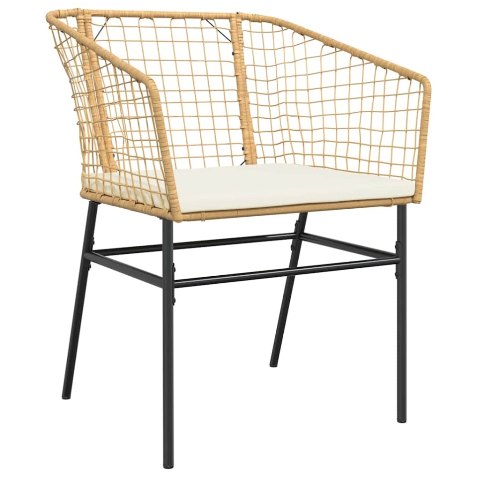 Set mobilier de grădină cu perne 5 piese maro sticlă polirattan - 3 | YEO