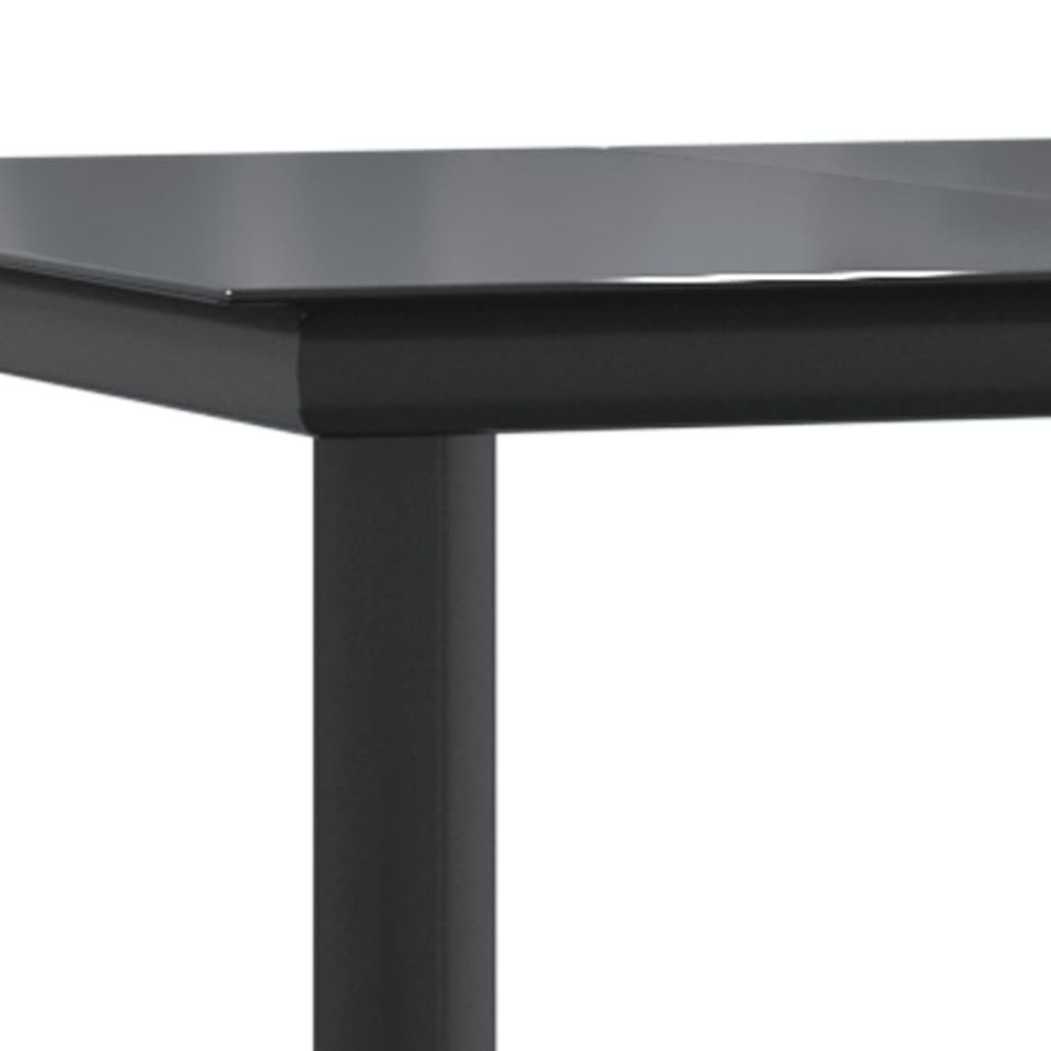 Set mobilier de grădină cu perne, 5 piese, negru, poliratan - 3 | YEO
