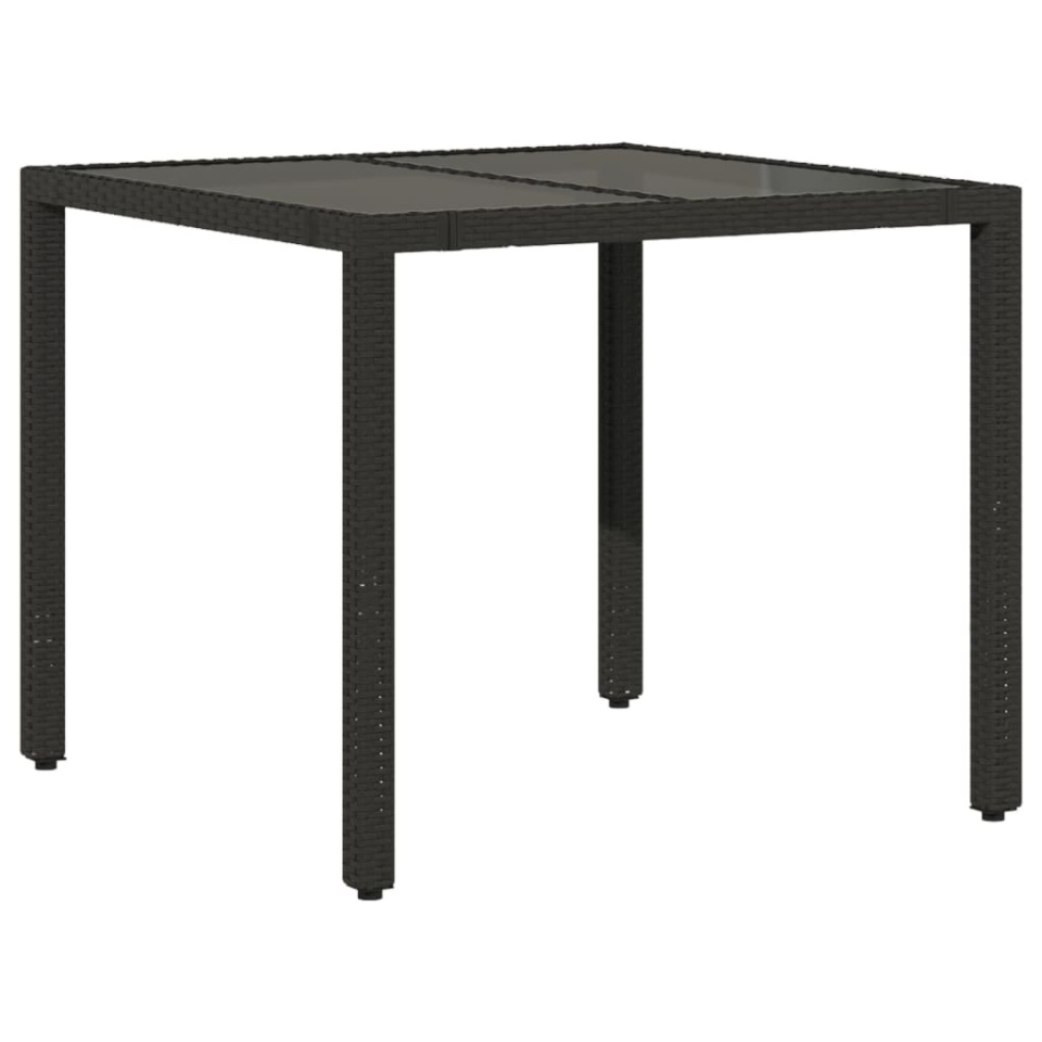 Set mobilier de grădină cu perne, 5 piese, negru, poliratan - 3 | YEO