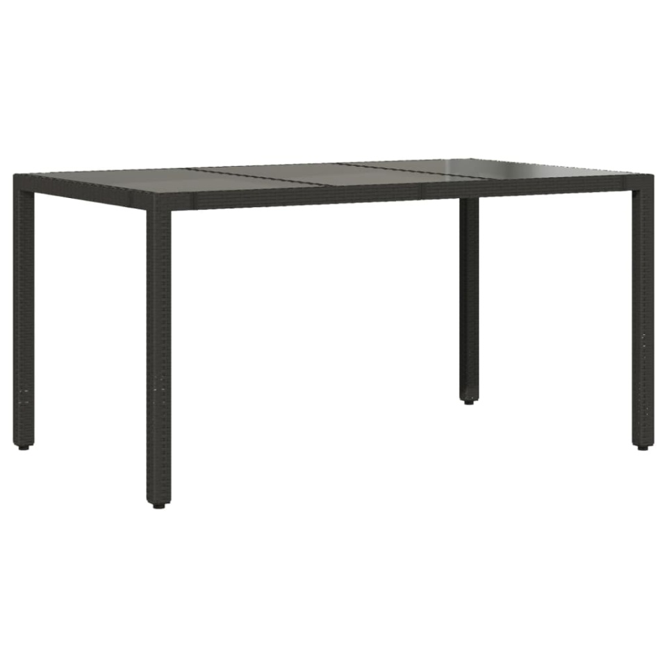 Set mobilier de grădină cu perne, 5 piese, negru, poliratan - 3 | YEO
