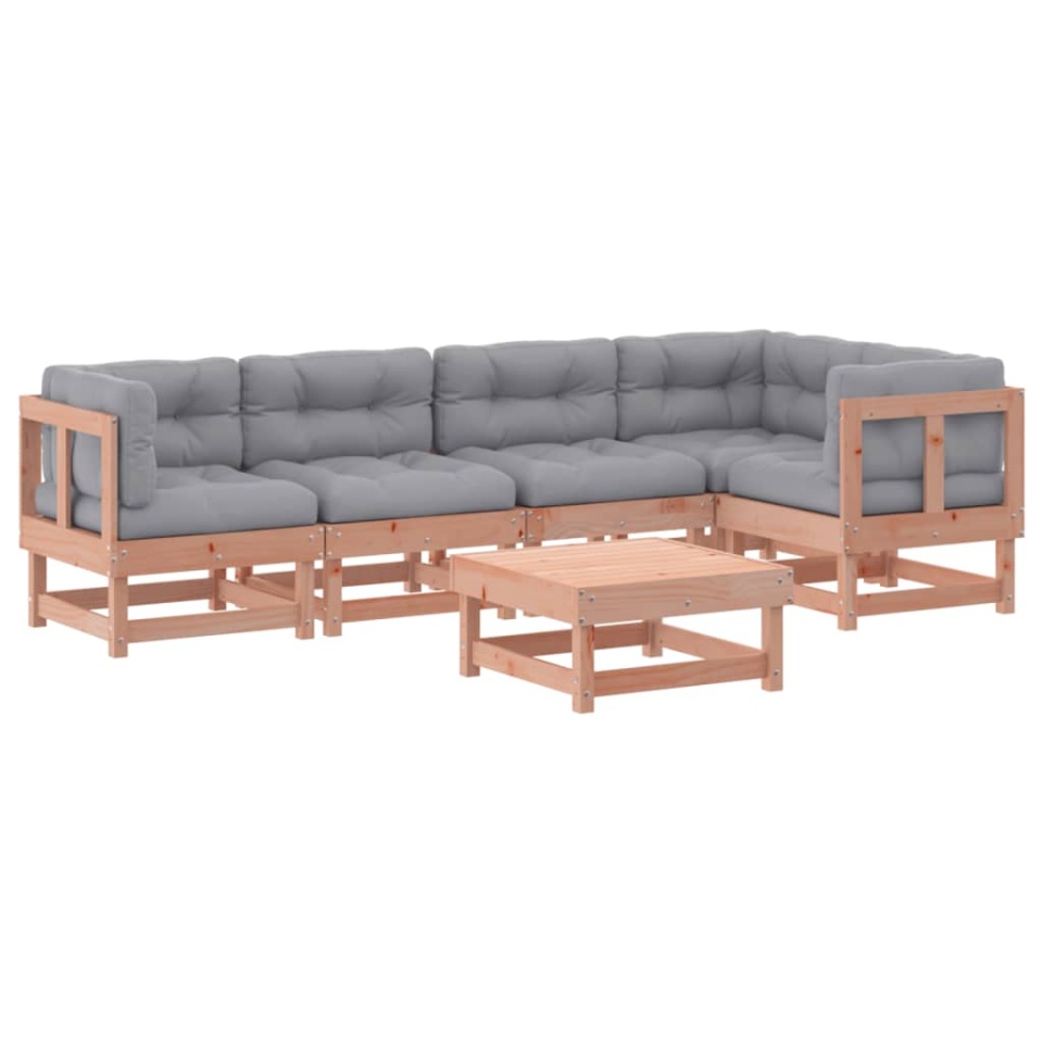 Set mobilier de grădină cu perne, 6 piese, lemn masiv Douglas - 1 | YEO
