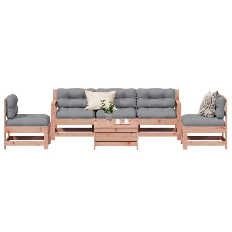 Set mobilier de grădină cu perne, 6 piese, lemn masiv Douglas - 2 | YEO