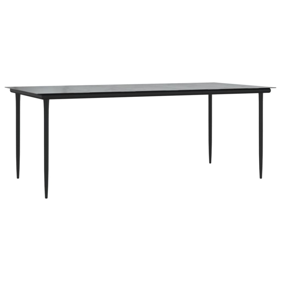 Set mobilier de grădină cu perne, 7 piese, negru, poliratan - 3 | YEO