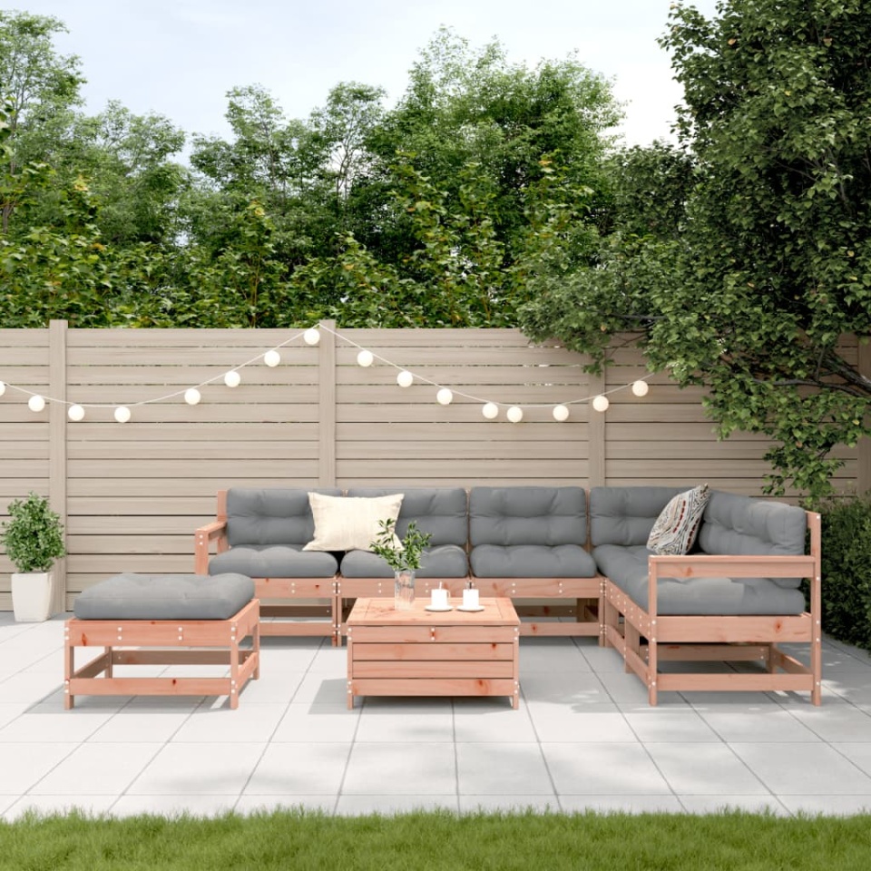 Set mobilier de grădină cu perne, 8 piese, lemn masiv douglas - 2 | YEO