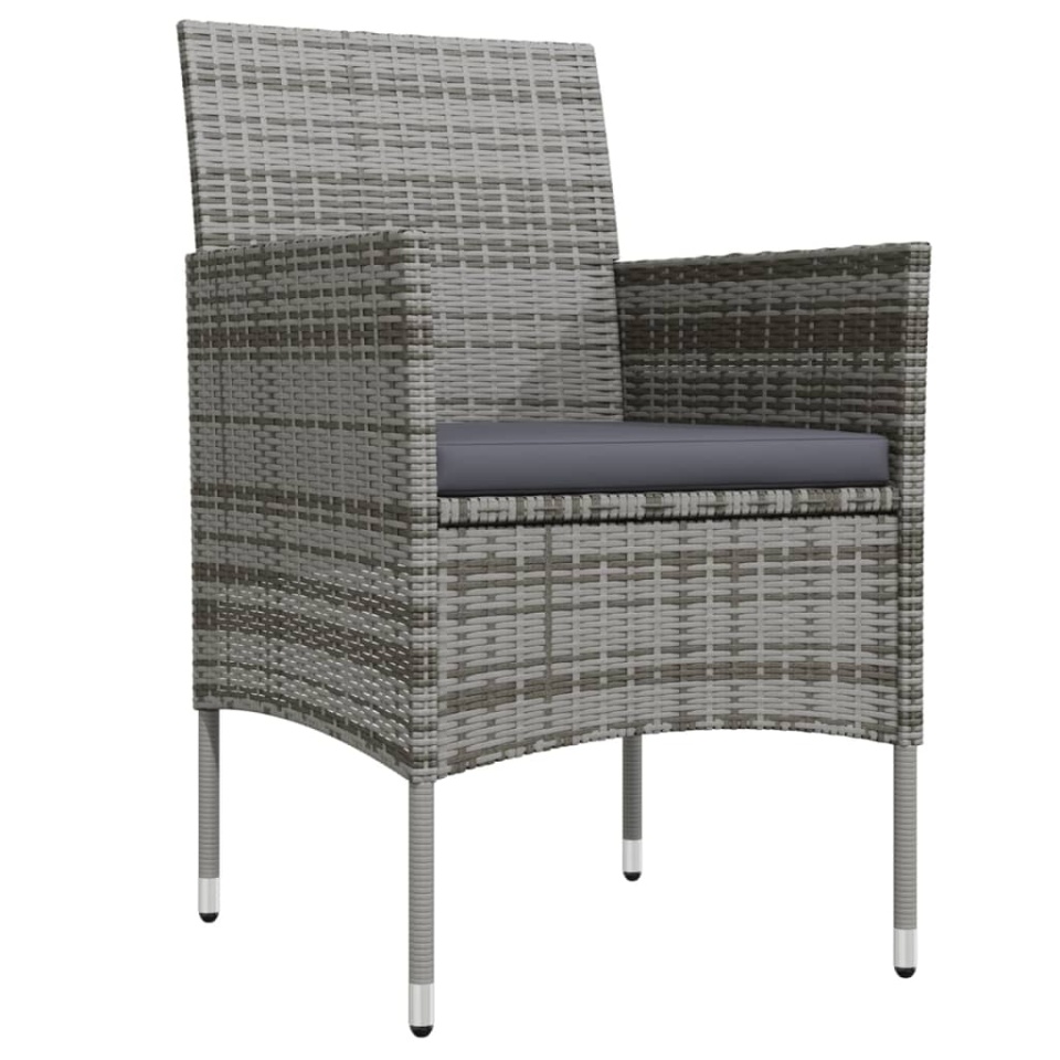 Set mobilier de grădină cu perne, 9 piese, gri și negru - 2 | YEO