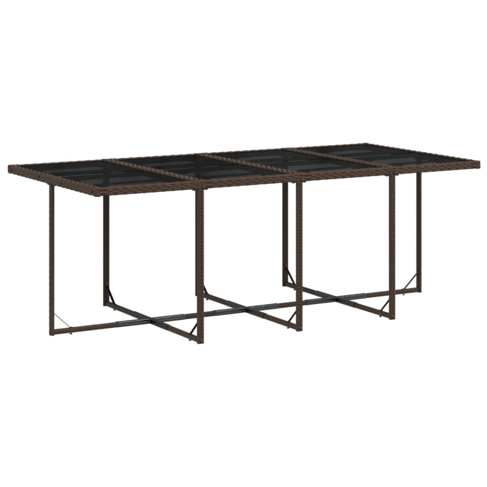 Set mobilier de grădină cu perne, 9 piese, maro, poliratan - 3 | YEO