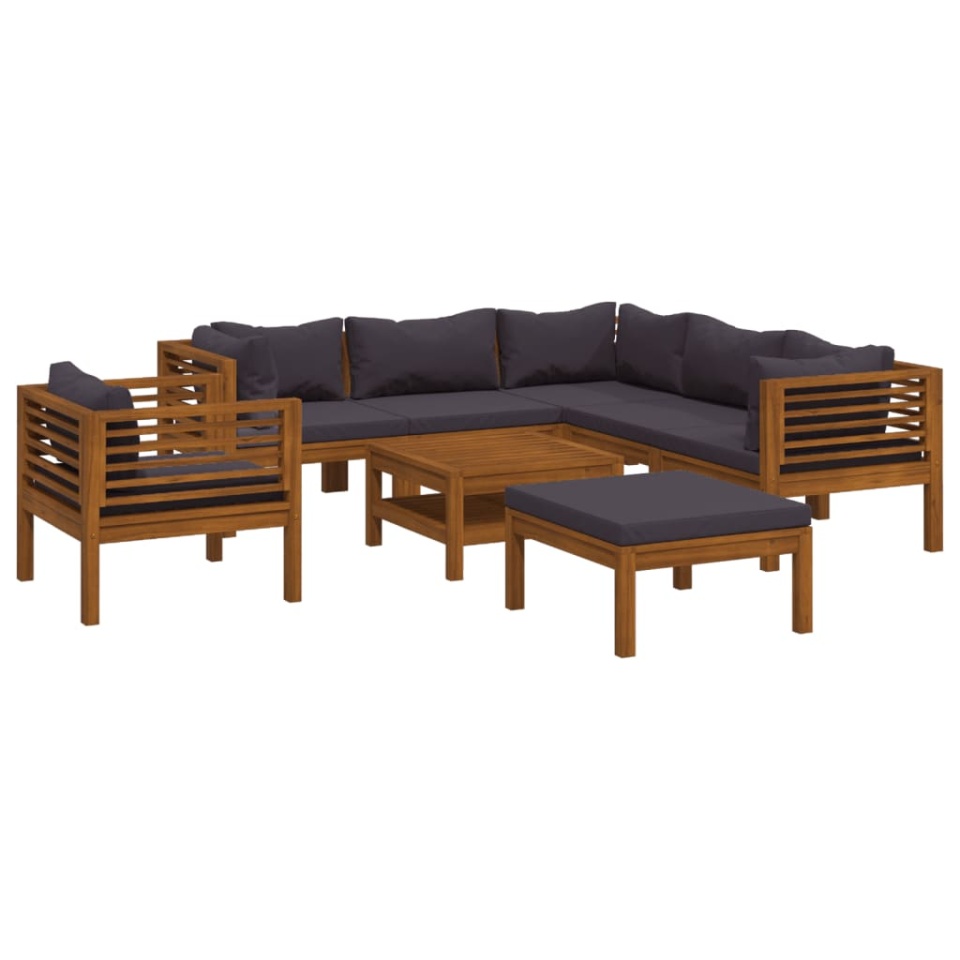 Set mobilier grădină cu perne, 8 piese, lemn masiv acacia - 1 | YEO