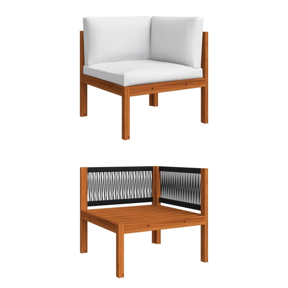 Set mobilier grădină cu perne crem, 12 piese, lemn masiv acacia - 3 | YEO