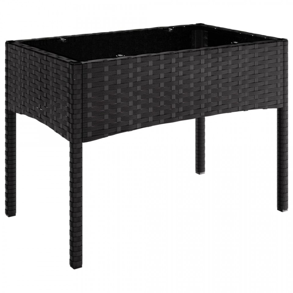 Set mobilier relaxare grădină 4 piese cu perne poliratan negru - 3 | YEO