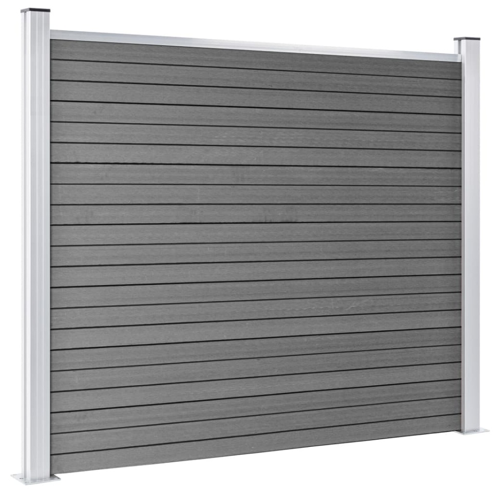 Set panouri gard, 353x146 cm, gri, WPC - 3 | YEO