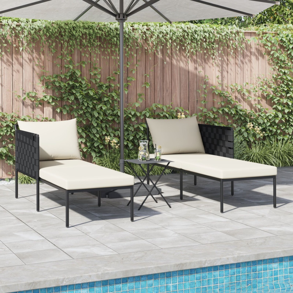 Șezlong cu perne pentru 2 persoane Anthracite 115x153x69,5 cm Oțel - 2 | YEO
