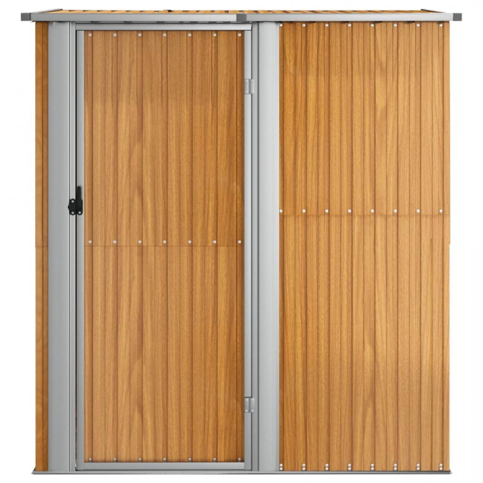 Șopron de grădină 180,5x97x209,5 cm oțel galvanizat aspect lemn - 2 | YEO