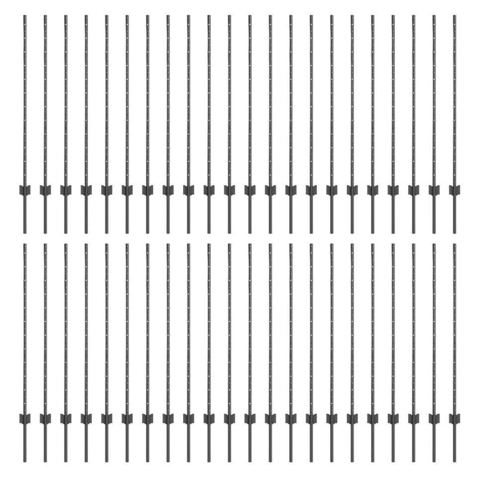 Stâlpi de Gard 88 pcs U-Channel Gri 160 cm Oțel - 1 | YEO