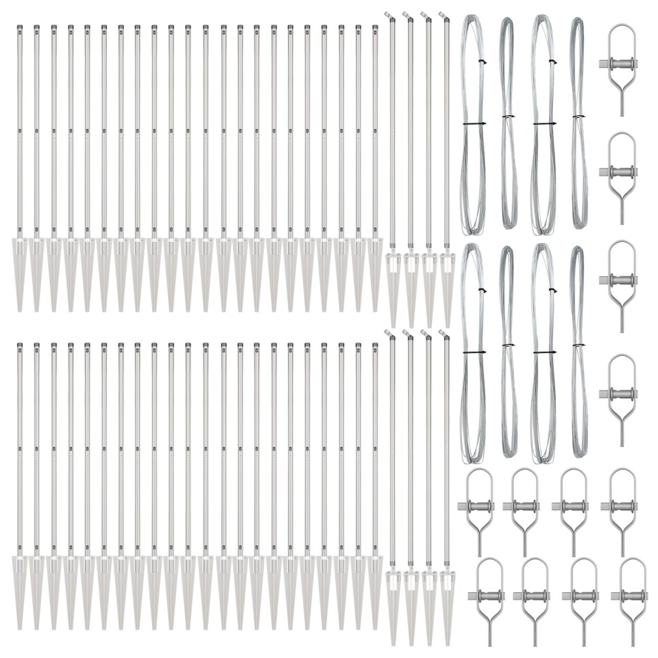 Stâlpi de Gard cu Spike 52 buc Ø32 mm 160 cm Oțel galvanizat - 1 | YEO