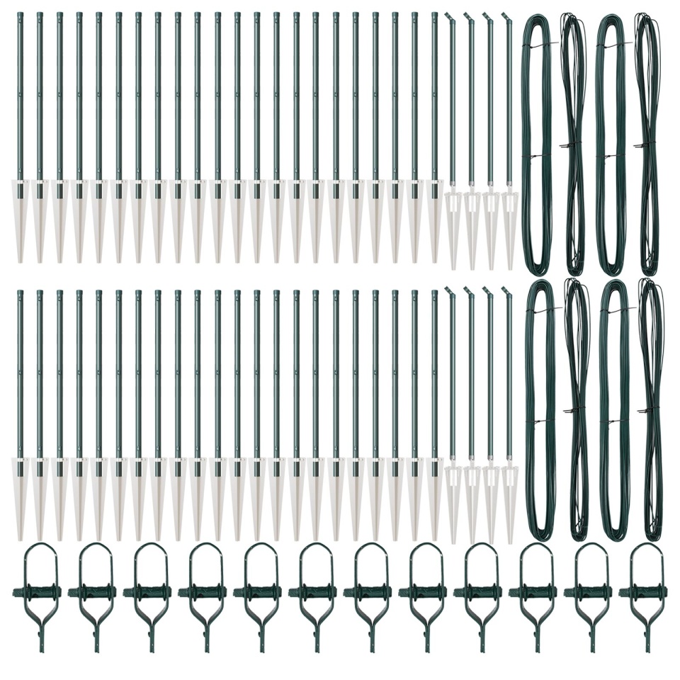 Stâlpi de gard cu vârf 52 buc Ø32 mm 100 cm Oțel galvanizat - 1 | YEO