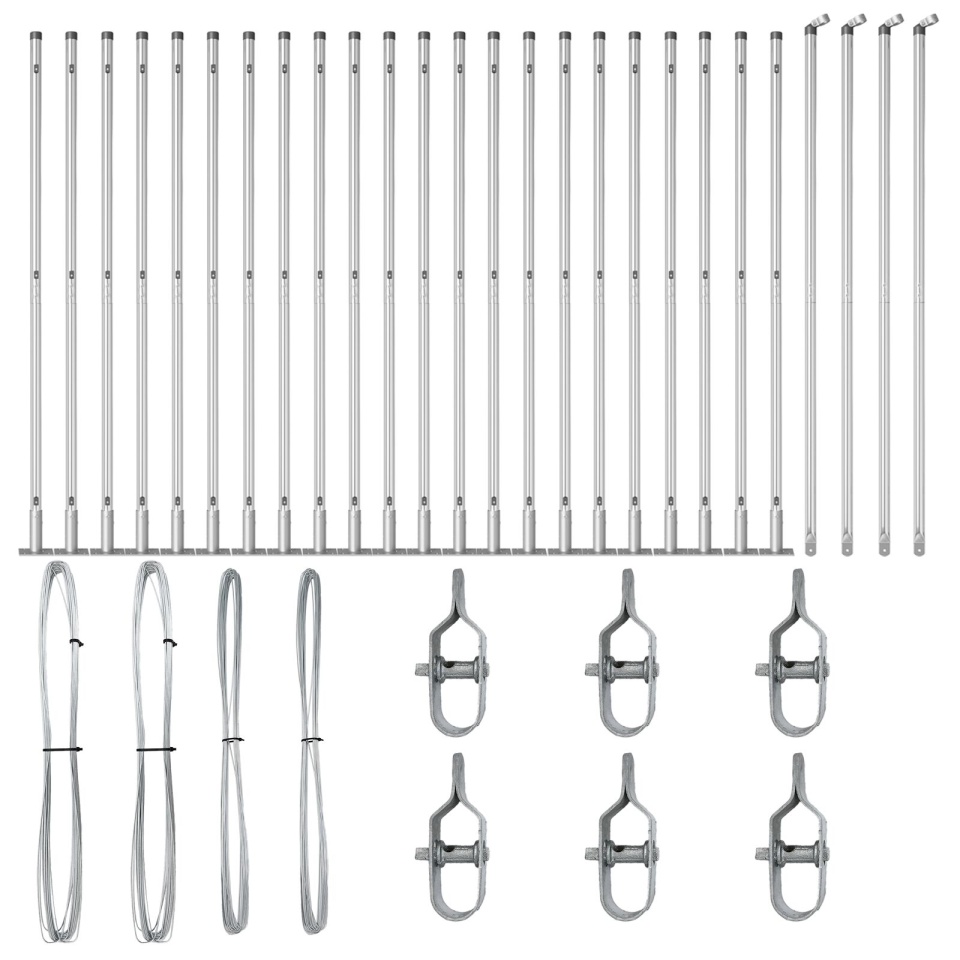 Stâlpi de împrejmuire Set de 52 Oțel galvanizat 3.2 x 3.2 x 68.5 cm - 1 | YEO