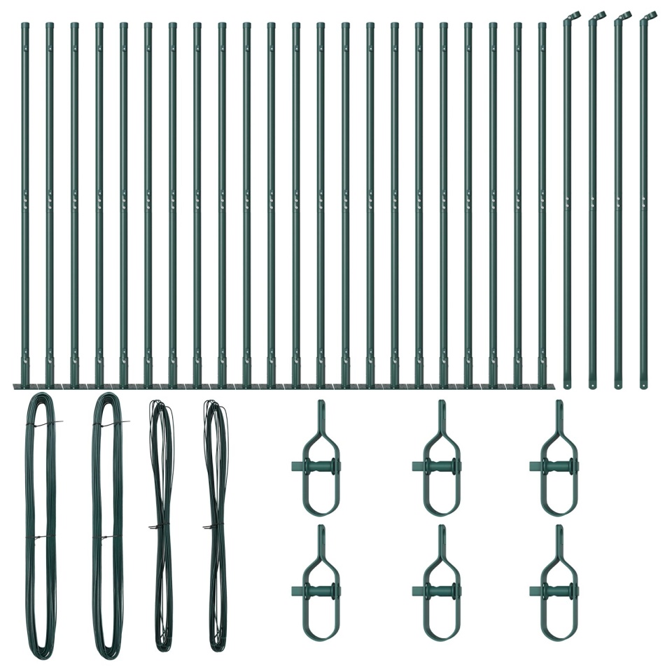 Stâlpi Gard Set de 52 Verde Oțel 3.2 x 3.2 x 88.5 cm Durabil - 1 | YEO