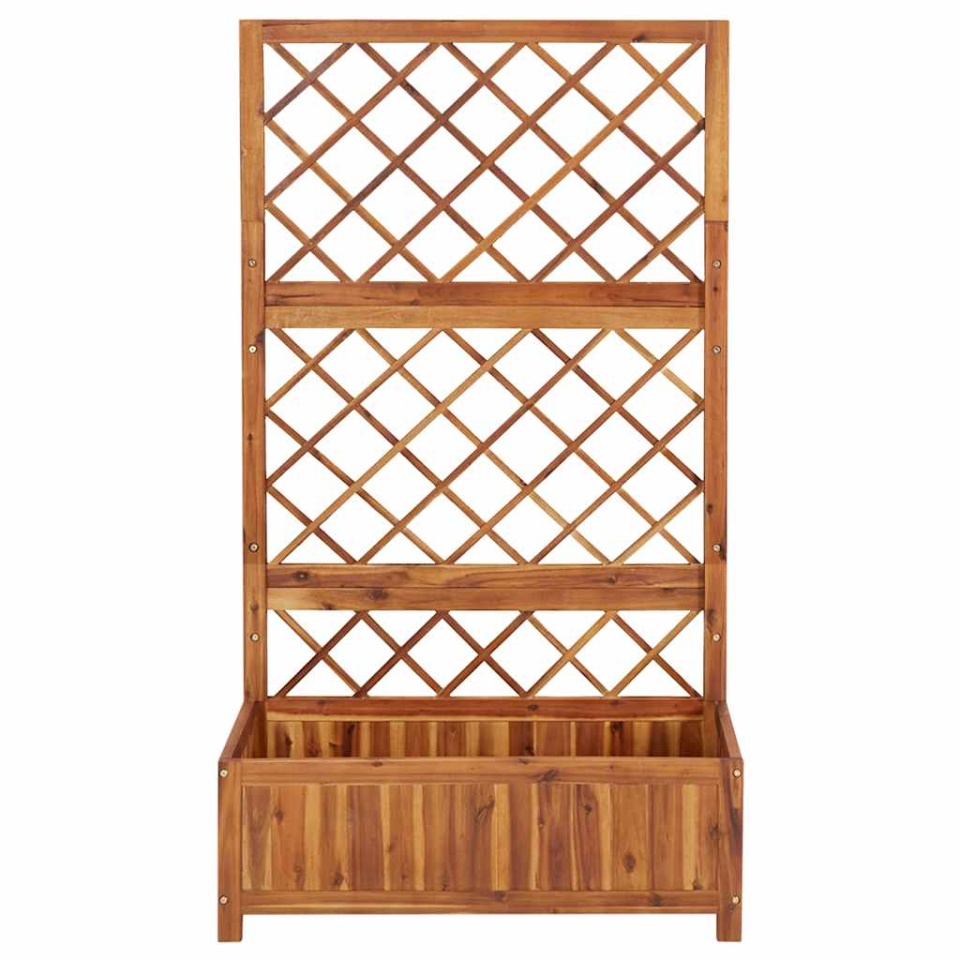 Strat înălțat cu spalier, 85x38x150 cm, lemn masiv de acacia - 3 | YEO