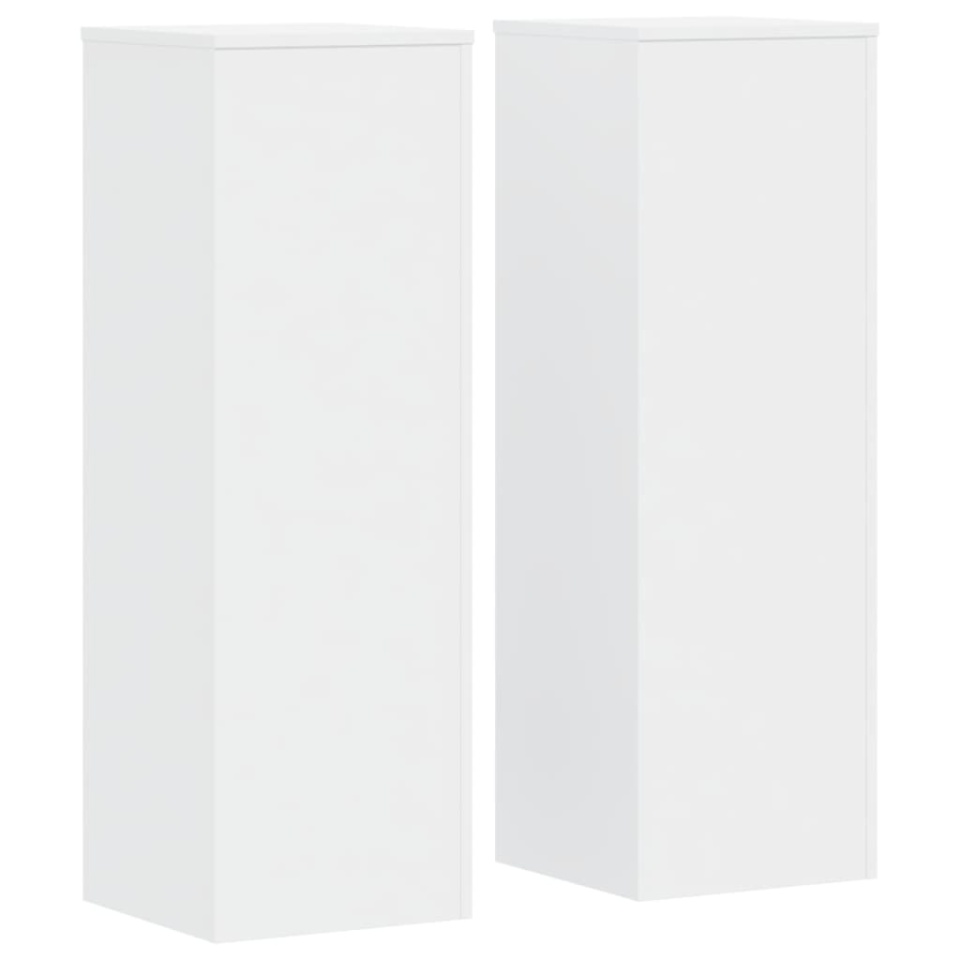 Suporturi plante, 2 buc., alb, 33x33x100 cm, lemn prelucrat - 1 | YEO