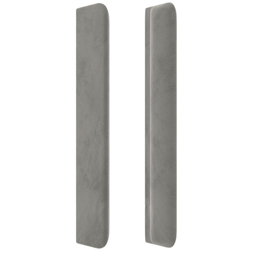 Tăblie de pat cu aripioare gri deschis 183x16x118/128cm catifea - 3 | YEO
