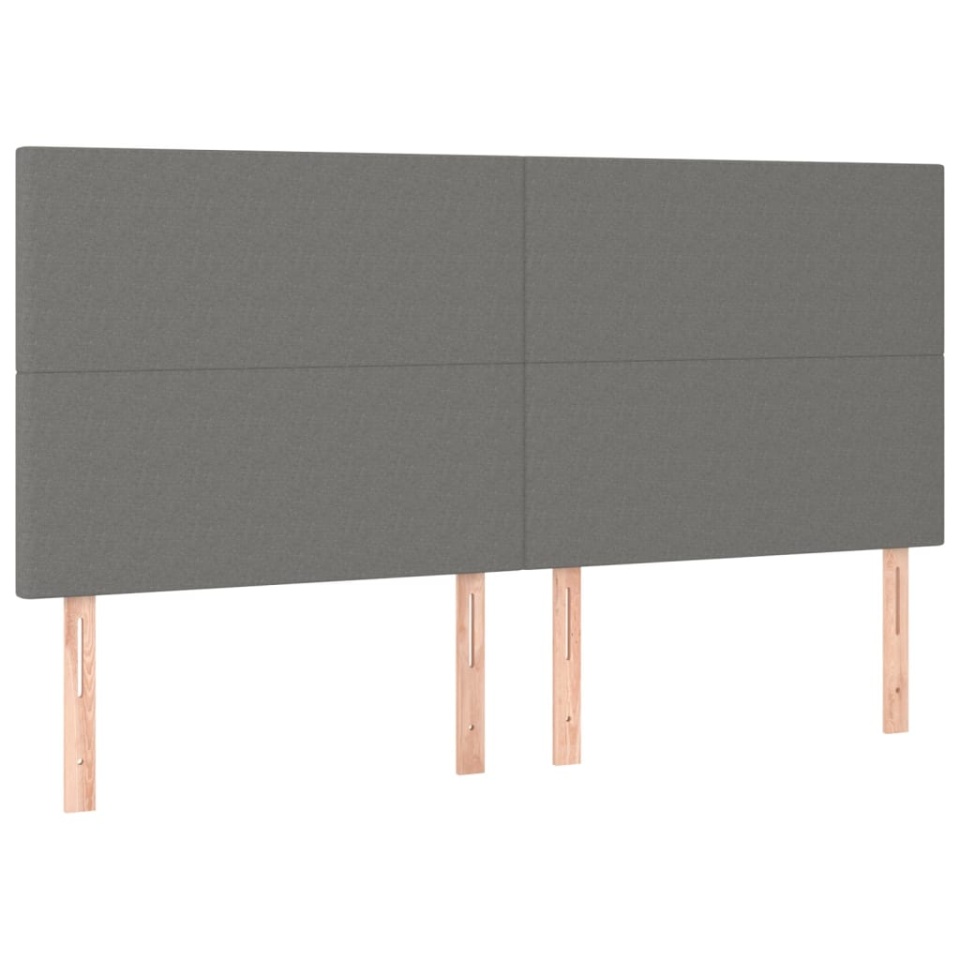Tăblii de pat, 4 buc, gri închis, 80x5x78/88 cm, textil - 1 | YEO