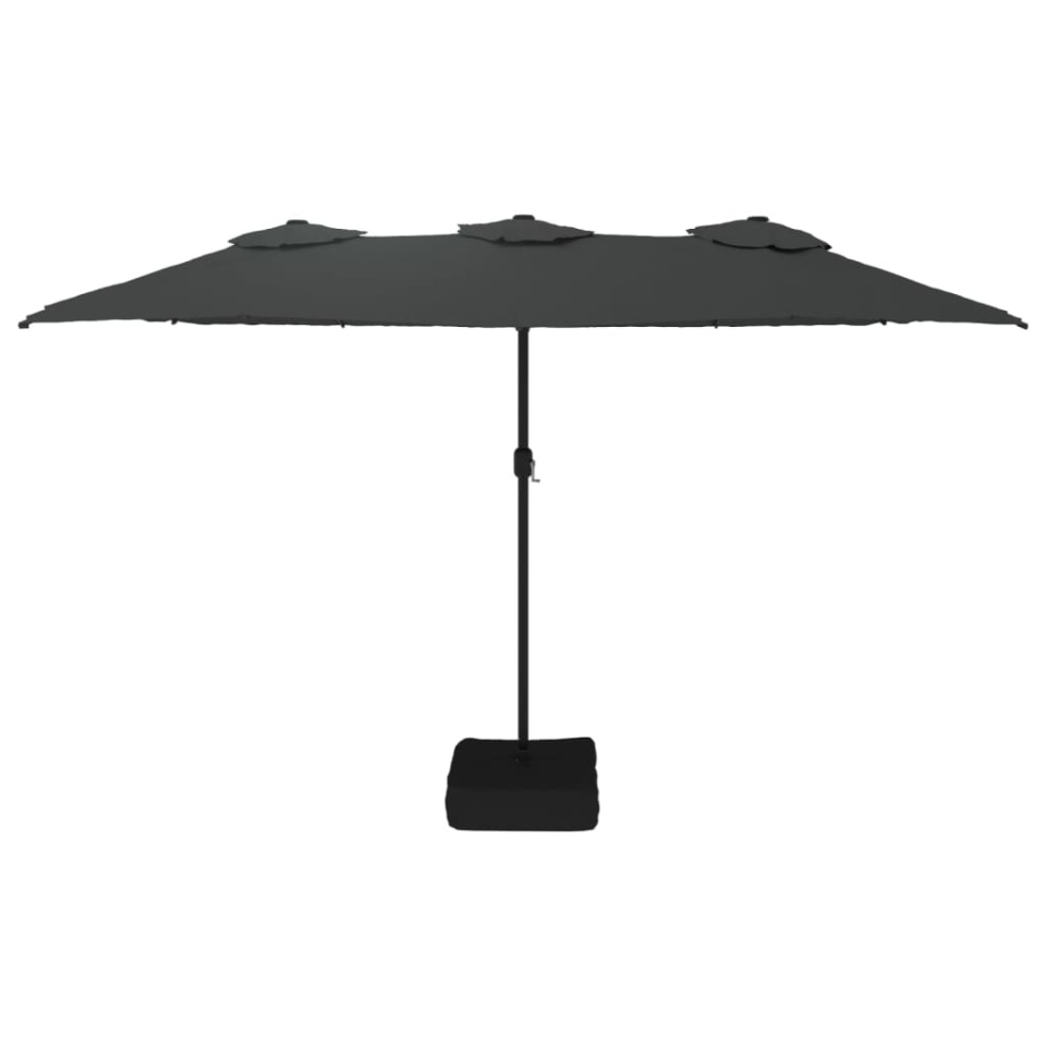 Umbrelă de grădină cu două capete cu LED, antracit, 449x245 cm - 3 | YEO
