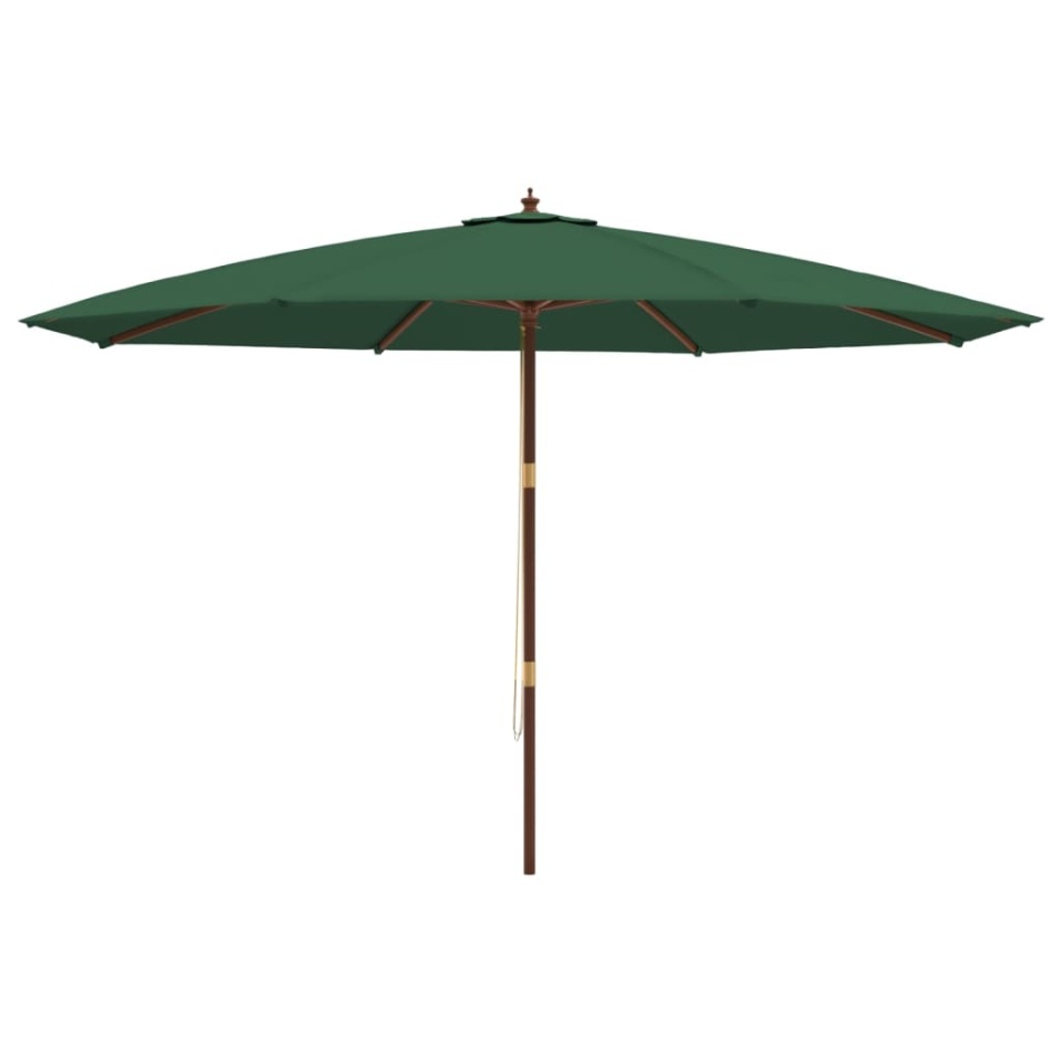 Umbrelă de soare de grădină, stâlp din lemn, verde, 400x273 cm - 3 | YEO