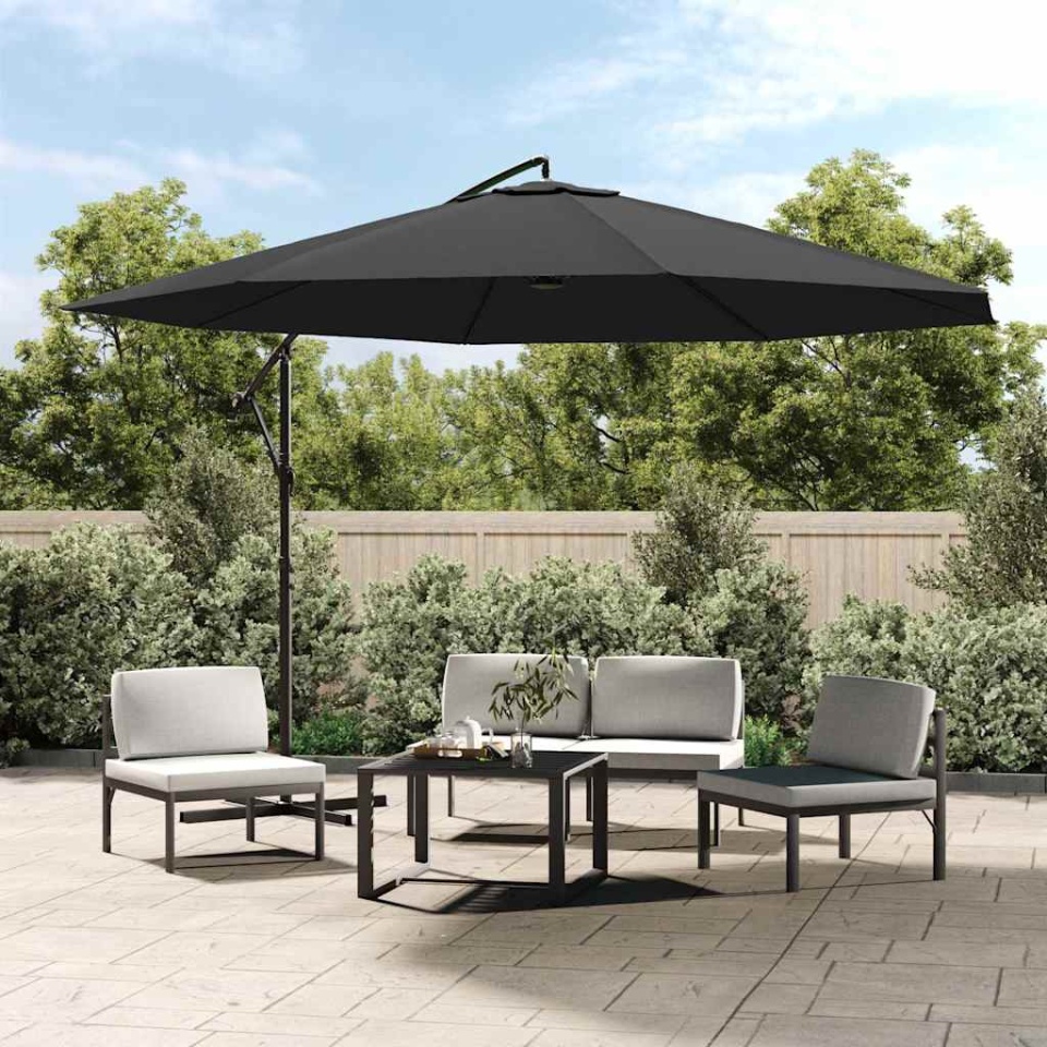 Umbrelă în consolă cu stâlp din aluminiu, 350 cm, antracit