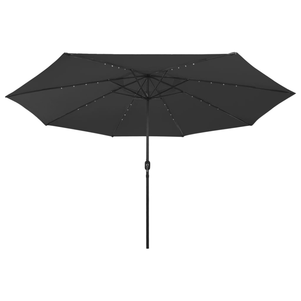 Umbrelă soare de grădină cu LED-uri, negru, 400 cm - 2 | YEO