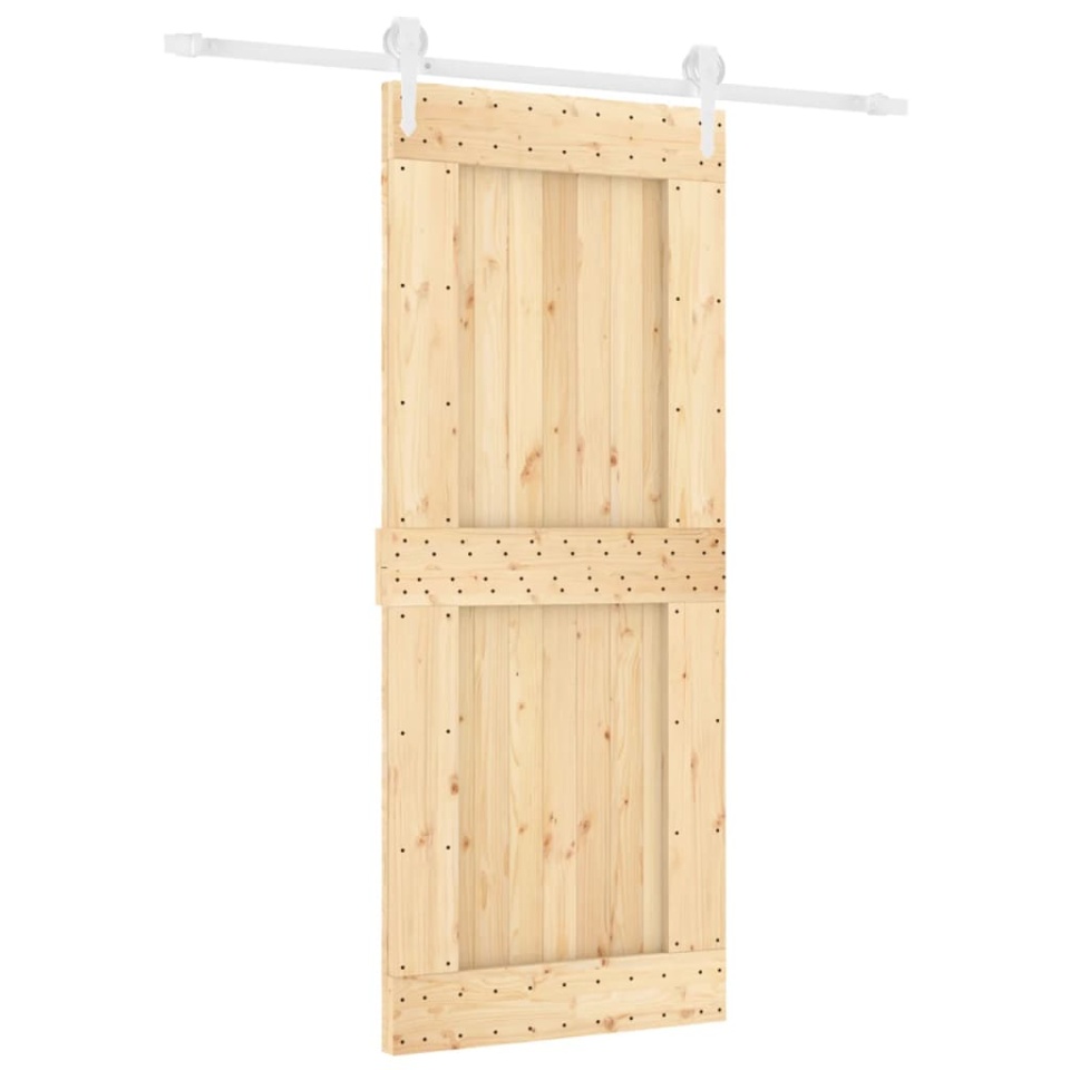 Ușă glisantă cu set de feronerie 85x210 cm, lemn masiv de pin - 1 | YEO