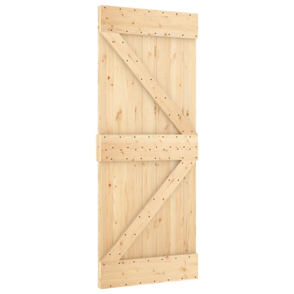 Ușă glisantă cu set de feronerie 85x210 cm, lemn masiv de pin - 2 | YEO