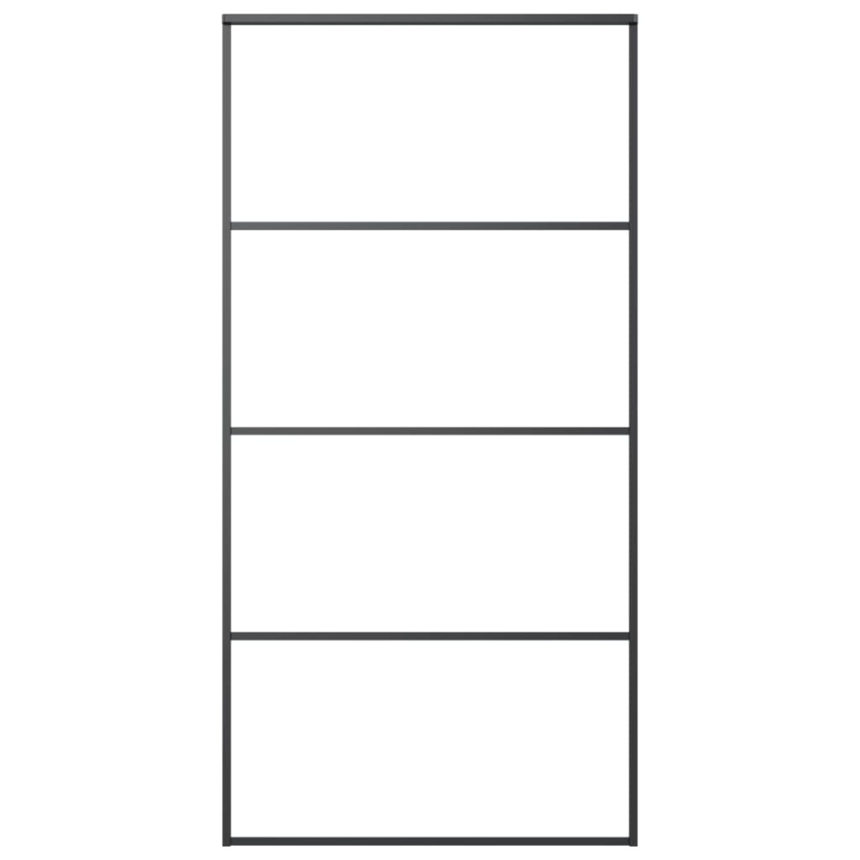 Ușă glisantă, negru, 102,5x205 cm, aluminiu și sticlă ESG - 1 | YEO