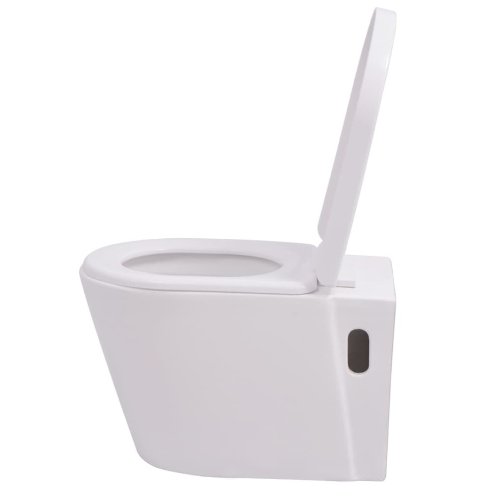 Vas toaletă cu montare pe perete, ceramică, alb - 3 | YEO