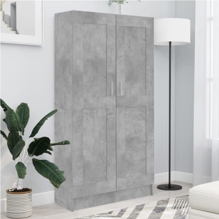 Bibliotecă, gri beton, 82,5 x 30,5 x 150 cm, lemn prelucrat