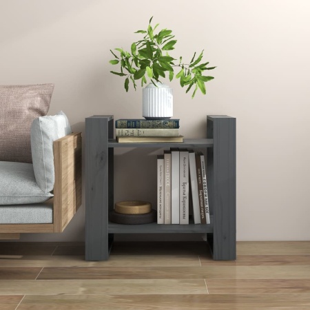 Bibliotecă/Separator cameră, gri, 60x35x57 cm, lemn masiv pin
