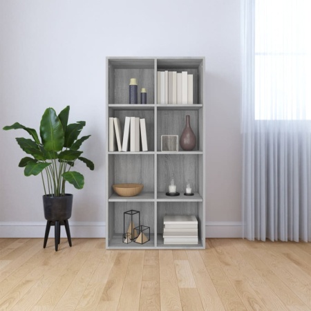 Bibliotecă/Servantă, gri sonoma, 66x30x130 cm, lemn prelucrat