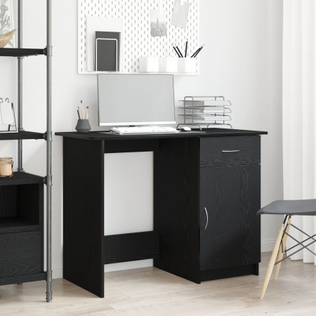 Birou Negru Stejar 100x50x76 cm Lemn prelucrat