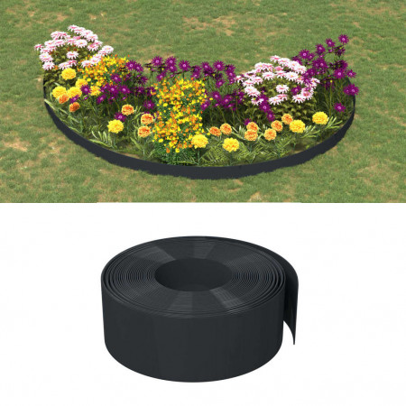 Borduri de grădină, 3 buc, negru, 10 m 20 cm, polietilenă - Img 1