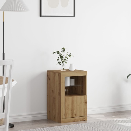 Bufet cu lumini LED Stejar Artisan 41x37x67 cm