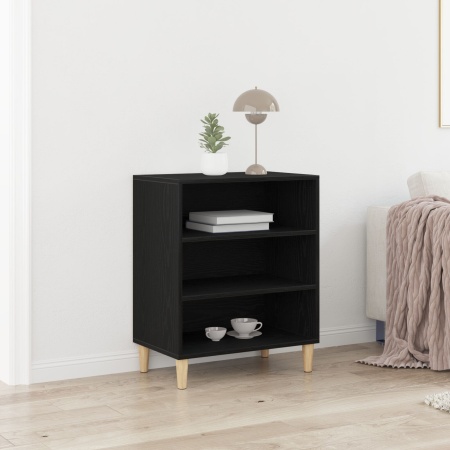 Bufet Negru din Stejar 57x35x70 cm din Lemn Structurat de la