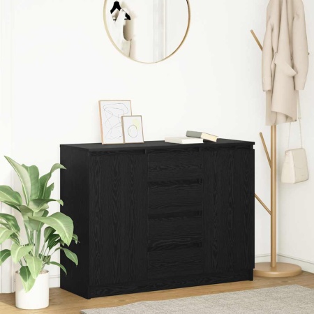 Bufetă cu sertare Stejar negru 100,5x35x76 cm Lemn prelucrat