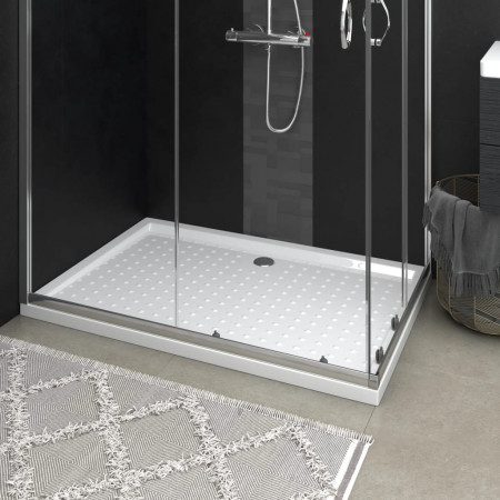 Cădiță de duș cu puncte, alb, 80x120x4 cm, ABS