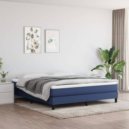 Cadru de pat box spring, albastru, 180x200 cm, textil