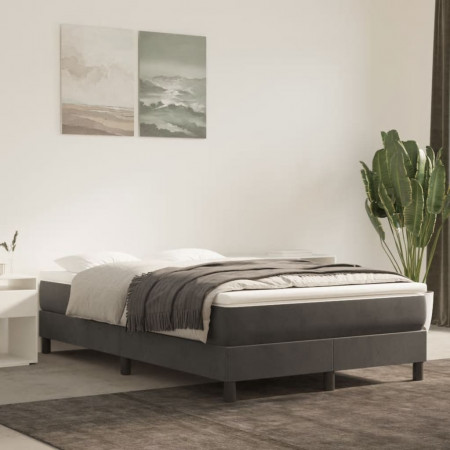 Cadru de pat box spring, gri închis, 120x200 cm, catifea