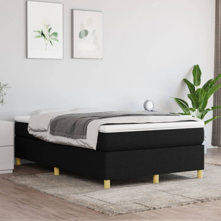 Cadru de pat box spring, negru, 120x200 cm, textil