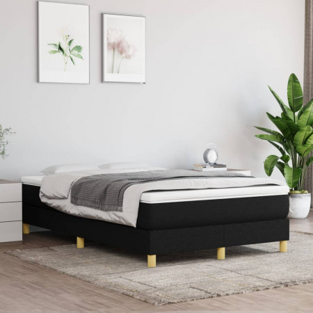 Cadru de pat box spring, negru, 120x200 cm, textil