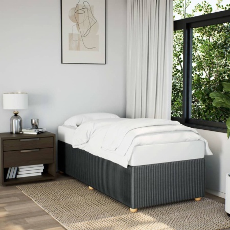 Cadru de pat, gri închis, 90 x 200 cm, material textil